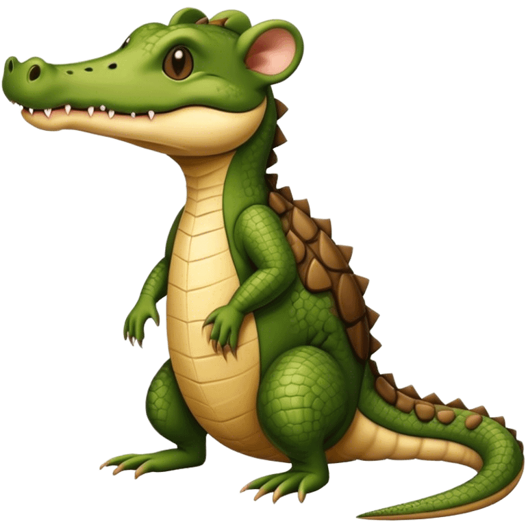 Medieval crocodile merged with mouse emoji