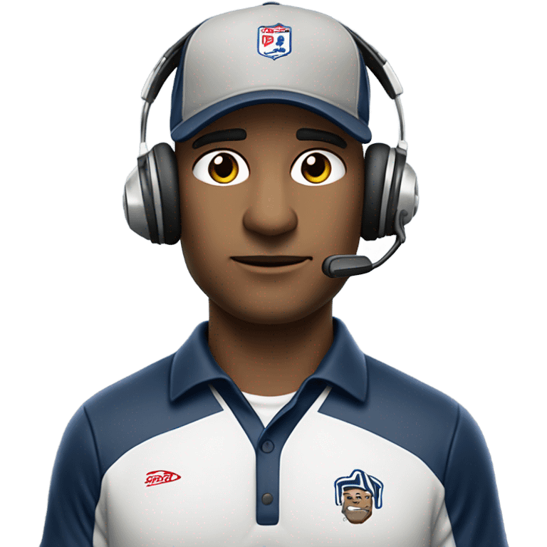 Football coach wearing a headset  emoji