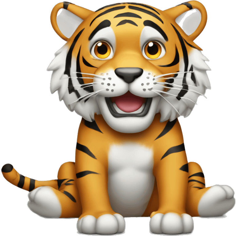 Tiger in front of the computer  emoji