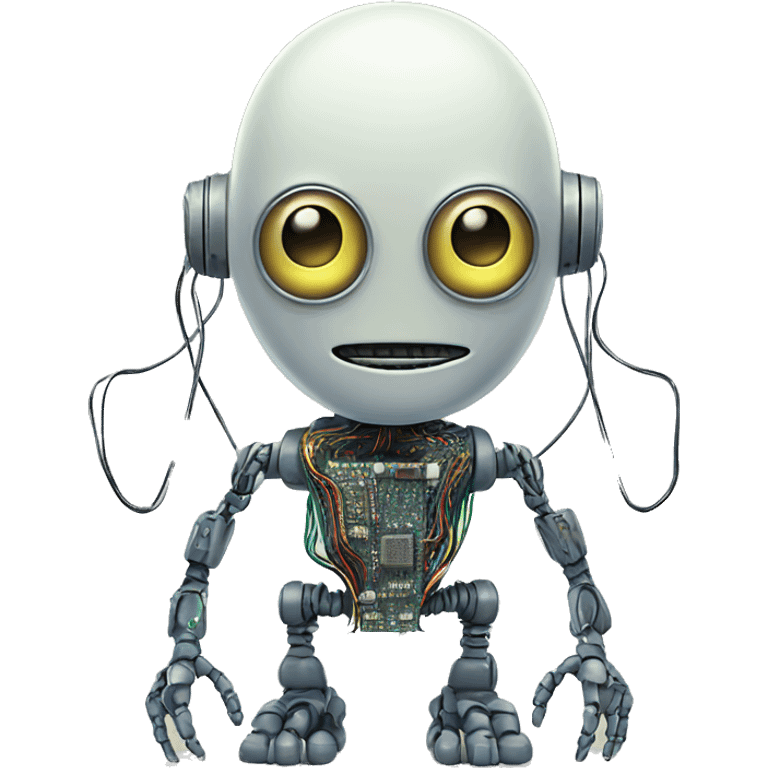 Alien robot with wires and circuits emoji