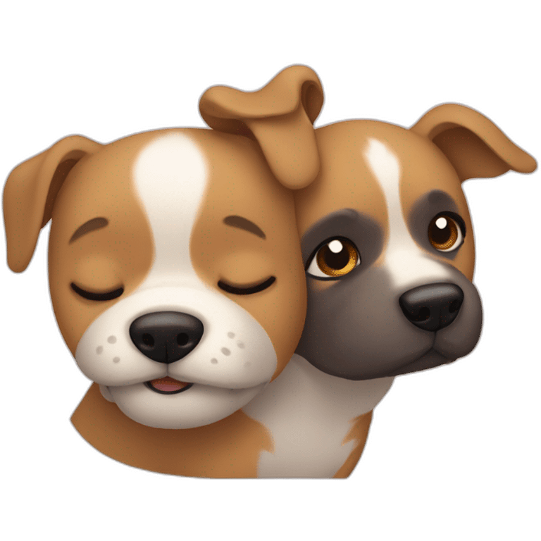 dogs hugging emoji