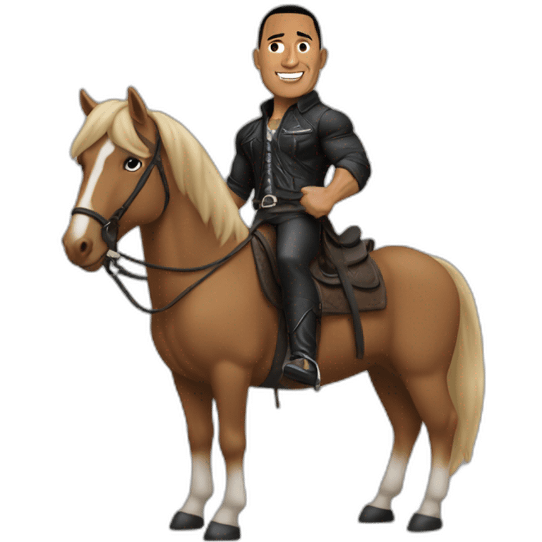 The rock sur un cheval emoji