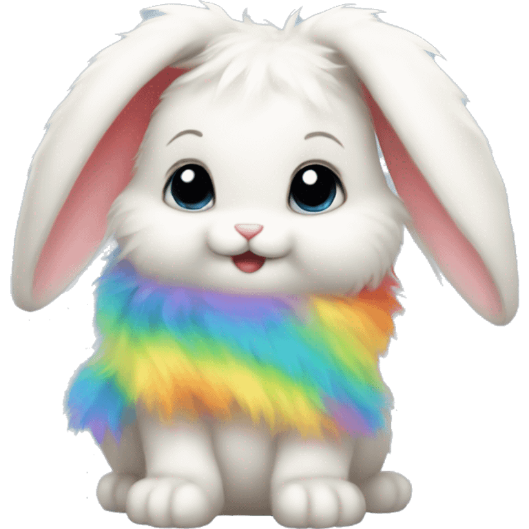 rainbow fluffy baby bunny  emoji