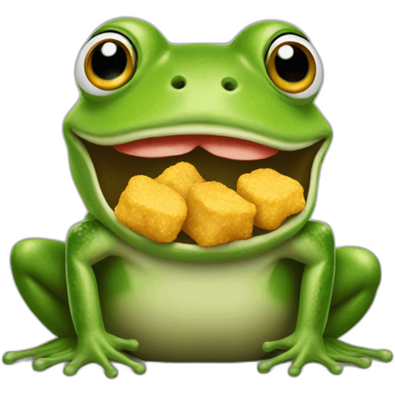 frog with mcdonalds nuggets emoji