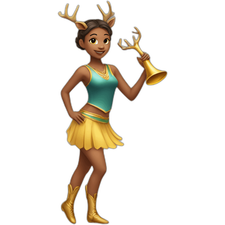 girl dancer with horn of deer emoji