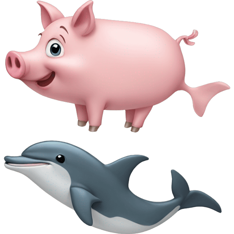 Pig and a dolphin emoji