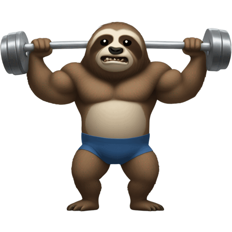 Jacked sloth working out emoji