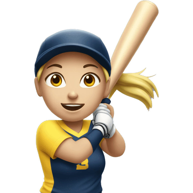 Girl hitting softball emoji