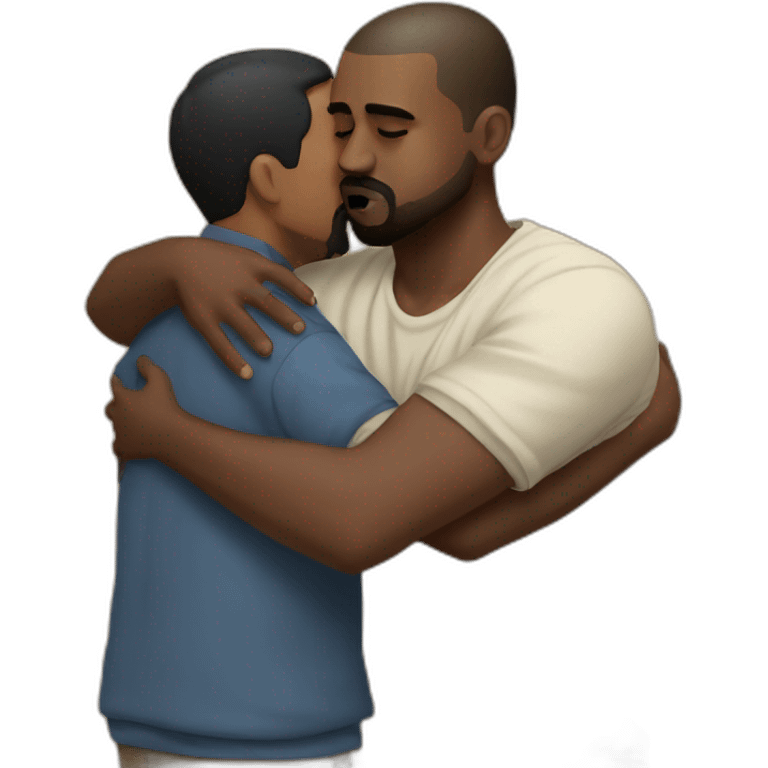 kanye west hugging a indian man emoji