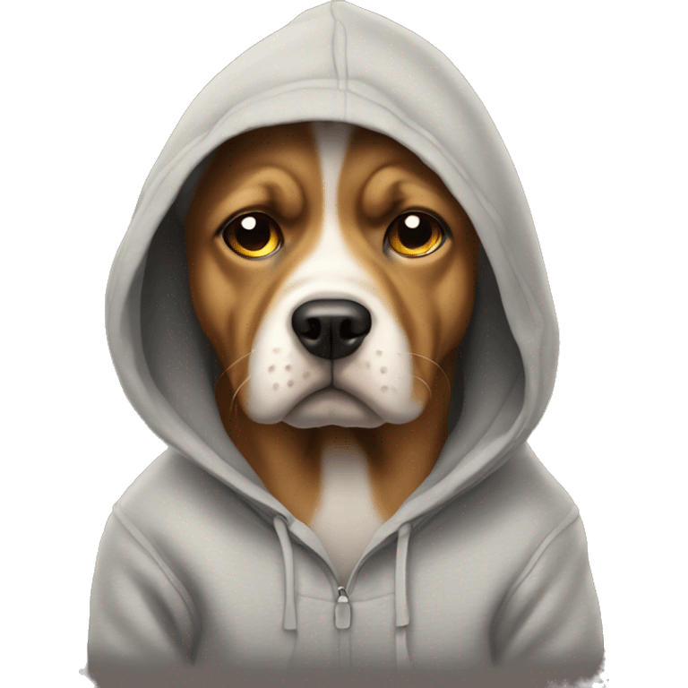 Sad dog in a hoodie emoji