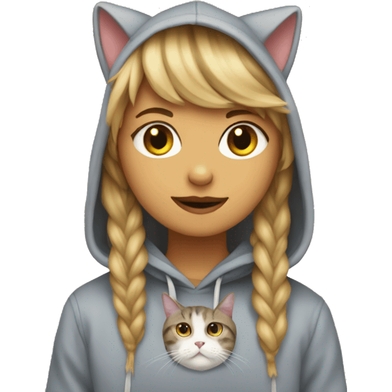 Cat wearing a Taylor swift hoodie emoji