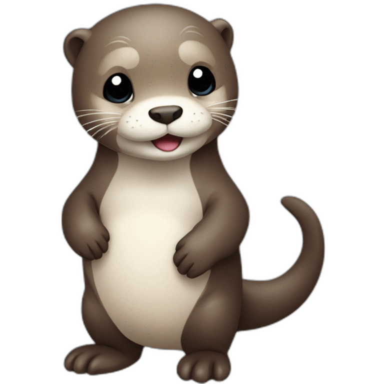 cute otter with helo emoji