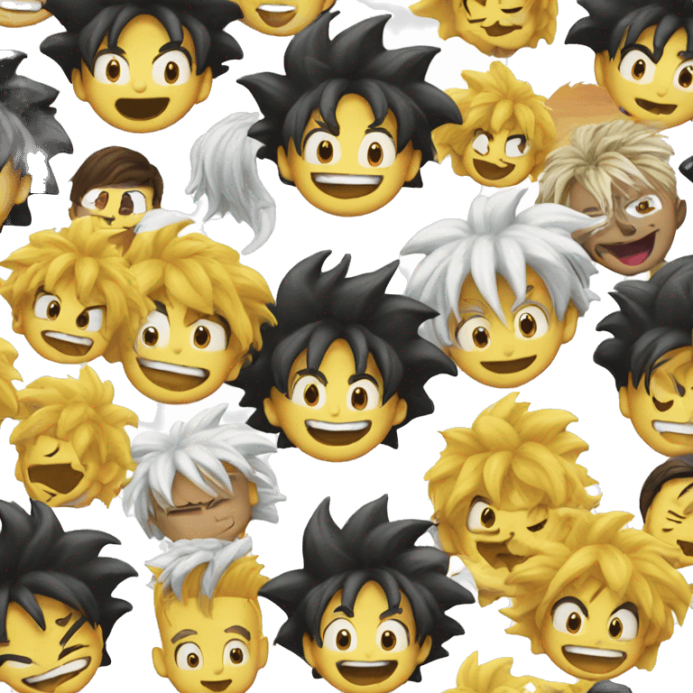 Smiley face with Goku hair emoji