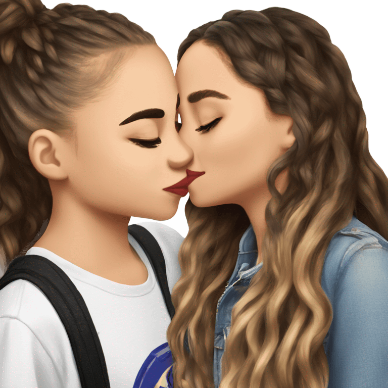 Sabrina Carpenter kissing Jenna Ortega emoji