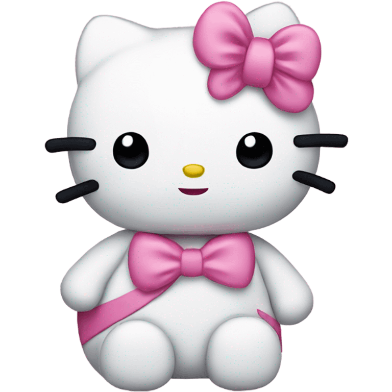 hello kitty with pink bow wrapped around one ear emoji