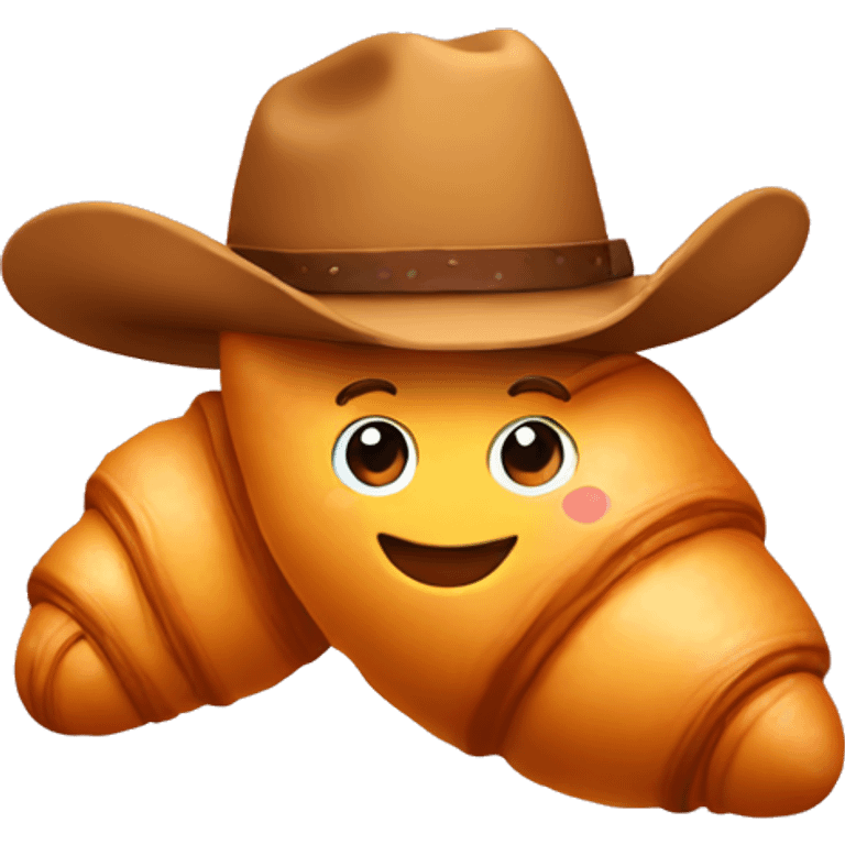 croissant wearing a cowboy hat emoji