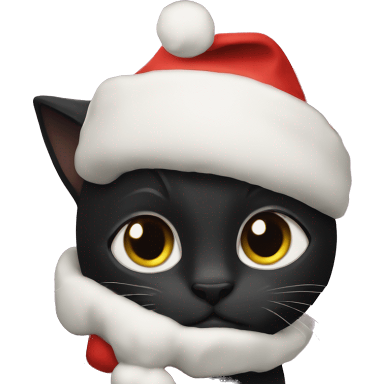 Black cat Christmas  emoji