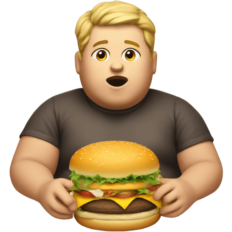 Fat boy eating burger  emoji