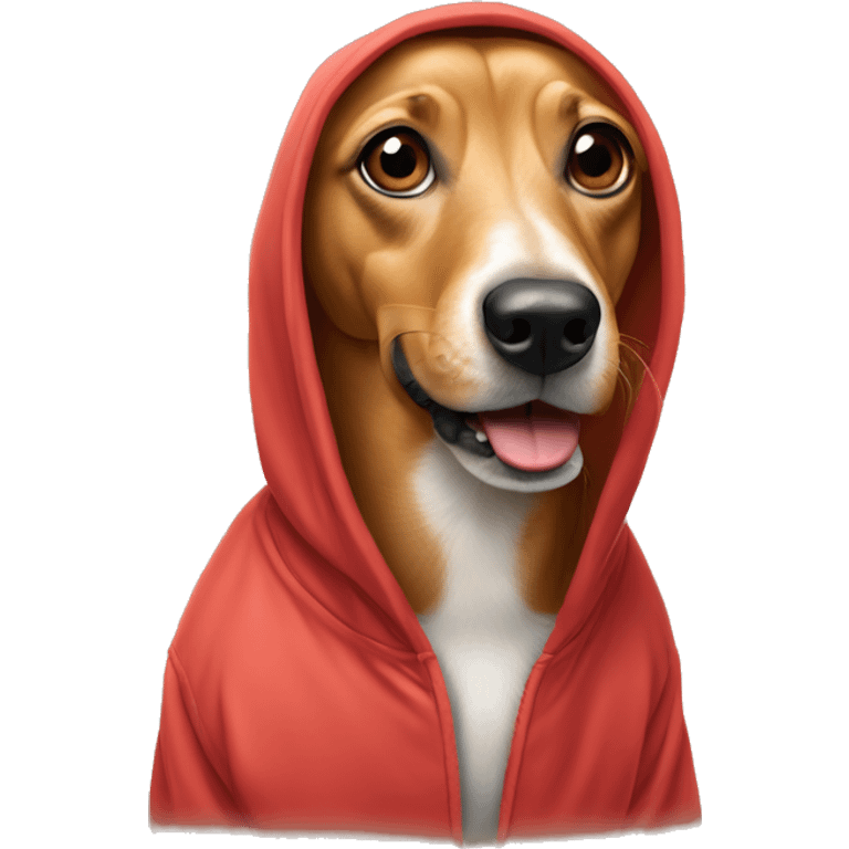 Weinerdog wearing a hoddie  emoji