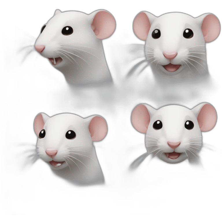 Rat with 3 heads emoji