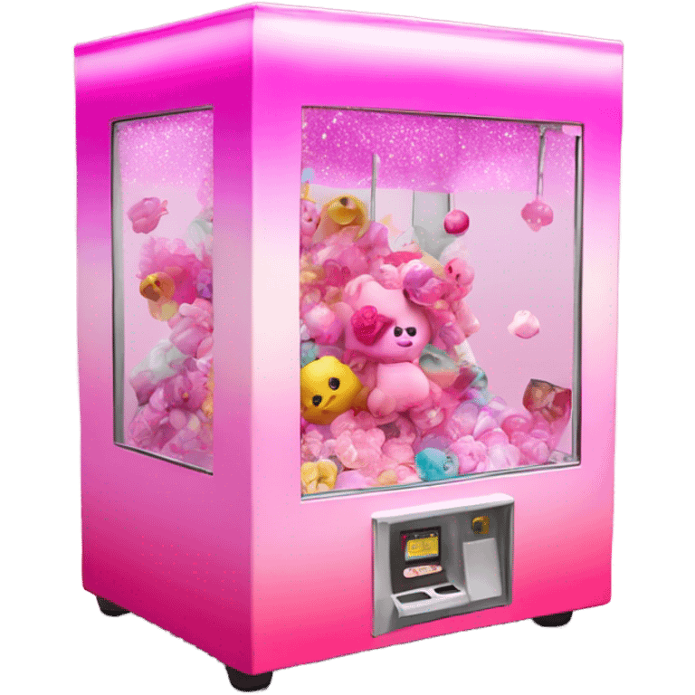 Pink ombre claw machine with glitter  emoji