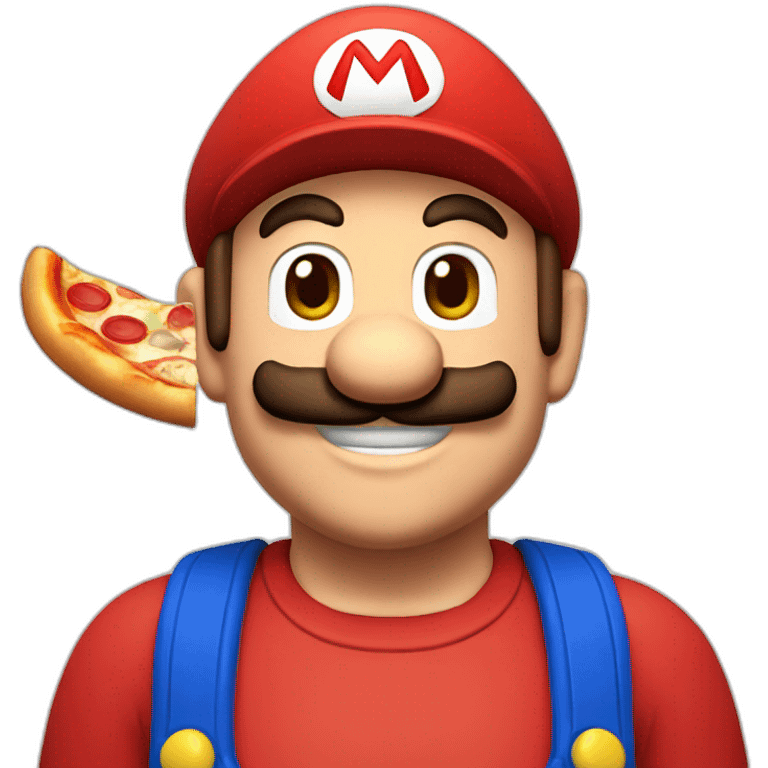 Mario with pizza emoji