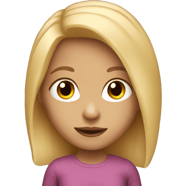 Girl with blond hair portrait emoji