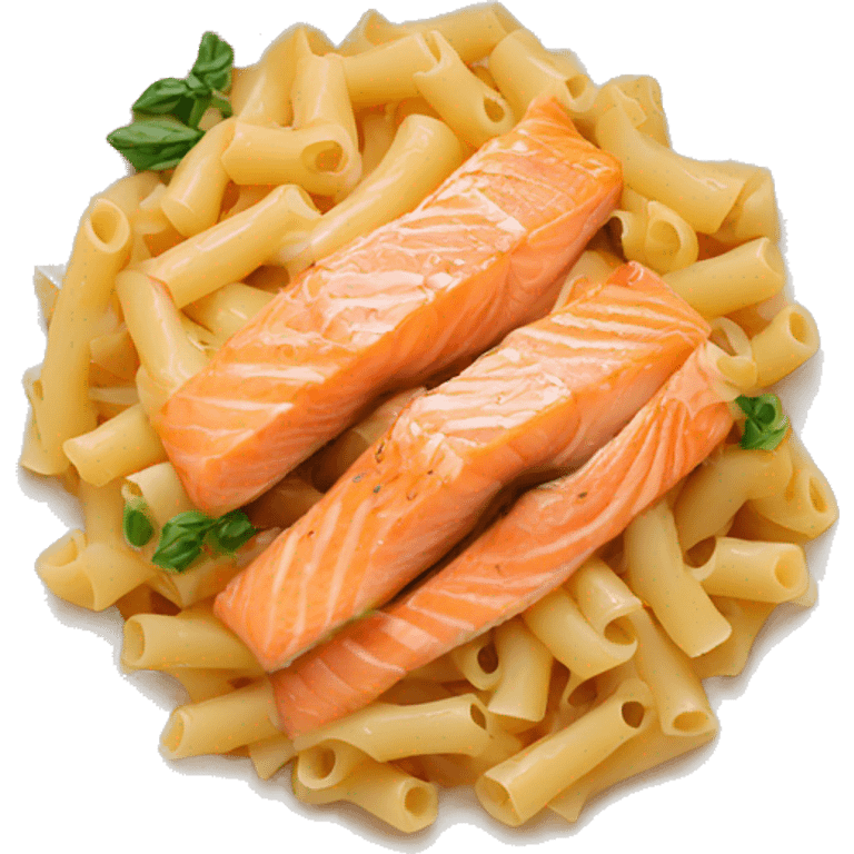 Pasta dish with salmon emoji