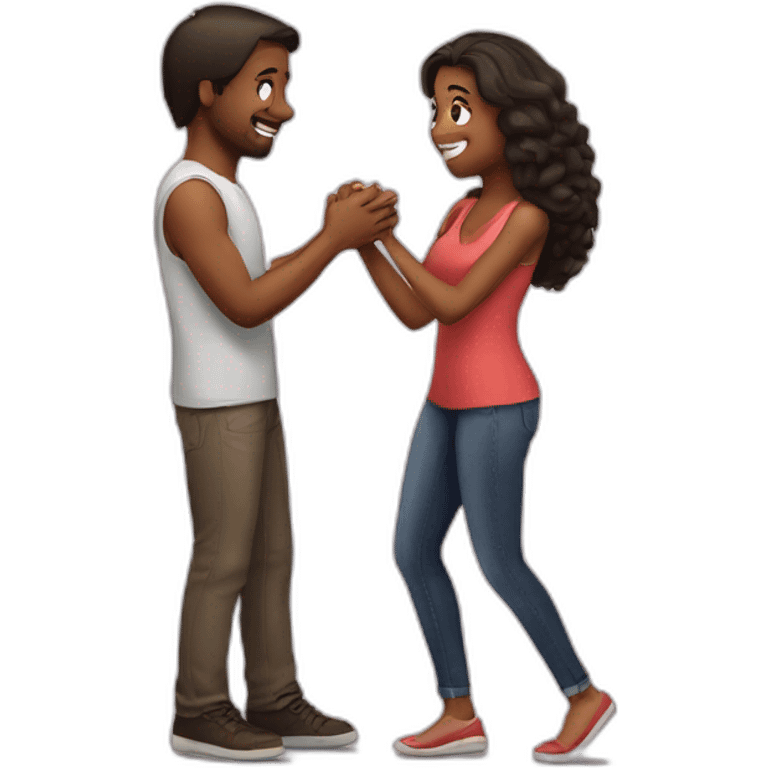 A man proposes to a girl emoji