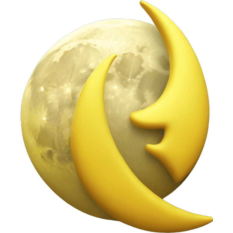 3d yellow crest Moon emoji