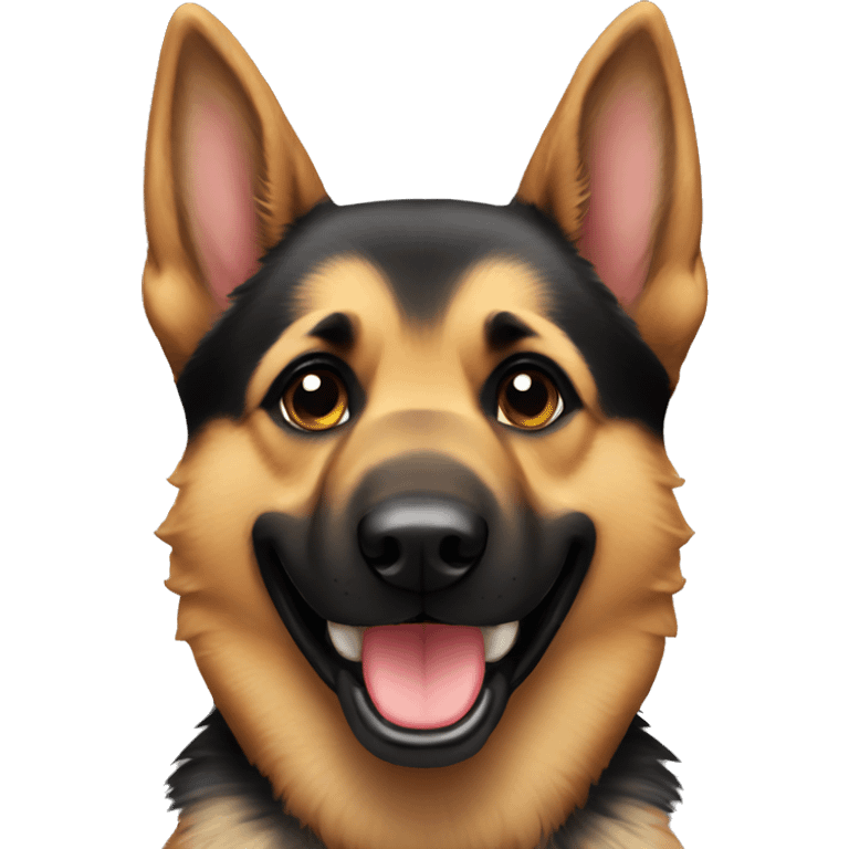 German Shepard huge smile emoji