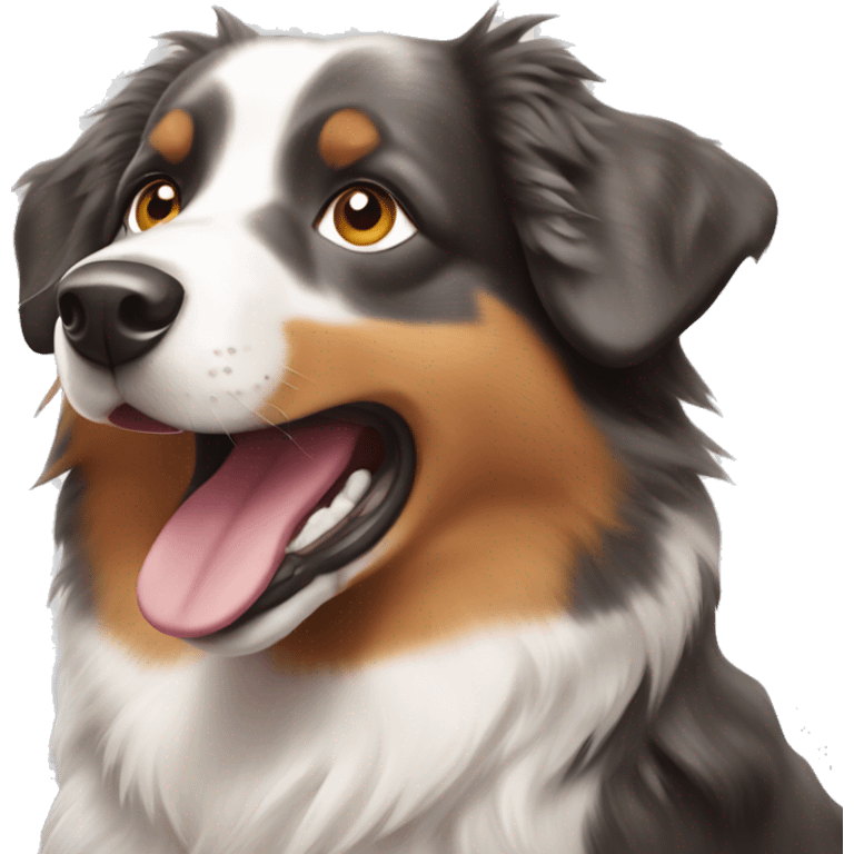 Happy dog australian shepherd emoji