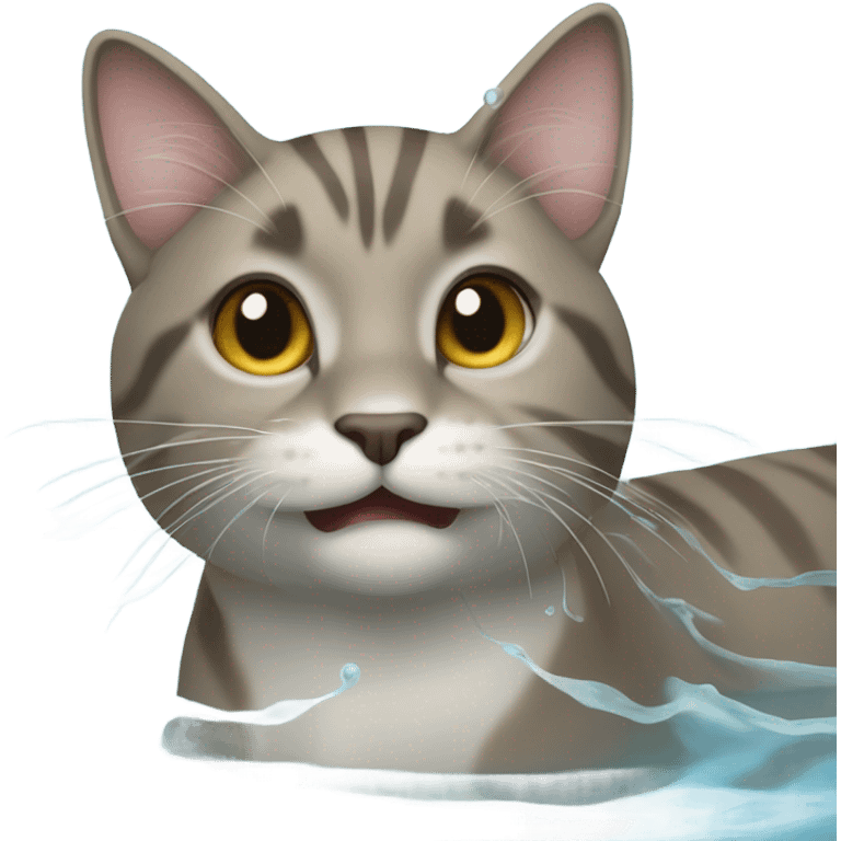 swimming cat  emoji