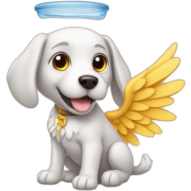 A dog with wings that drinks water emoji