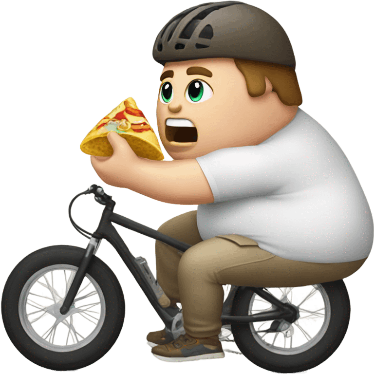 Fat white bike rider eating a burrito emoji