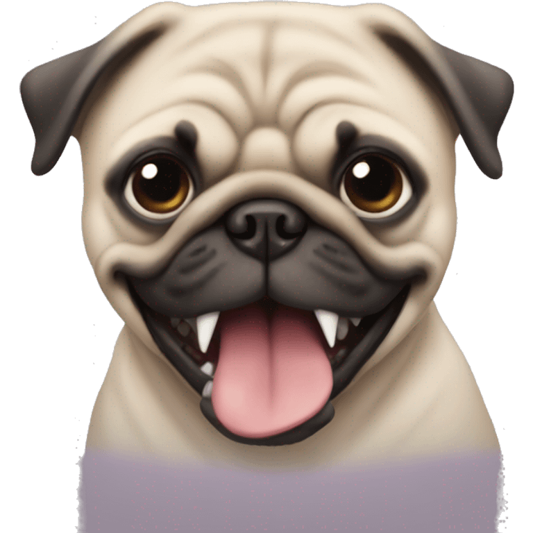 pug with shark teeth emoji