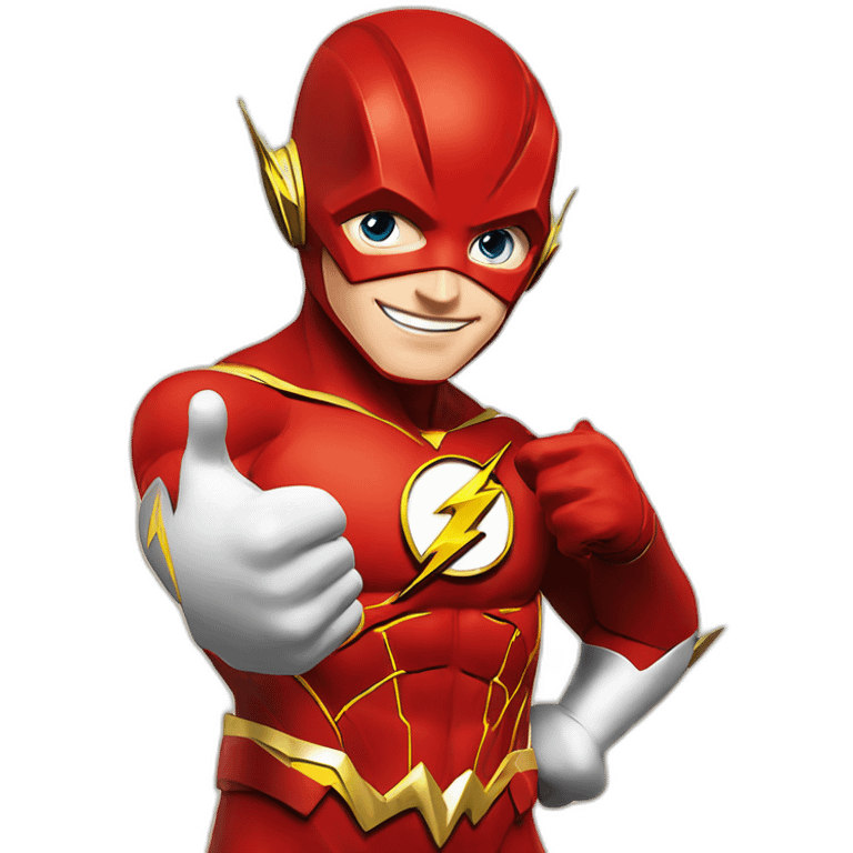 The Flash drop Dc comics giving a thumbs up from justice league emoji