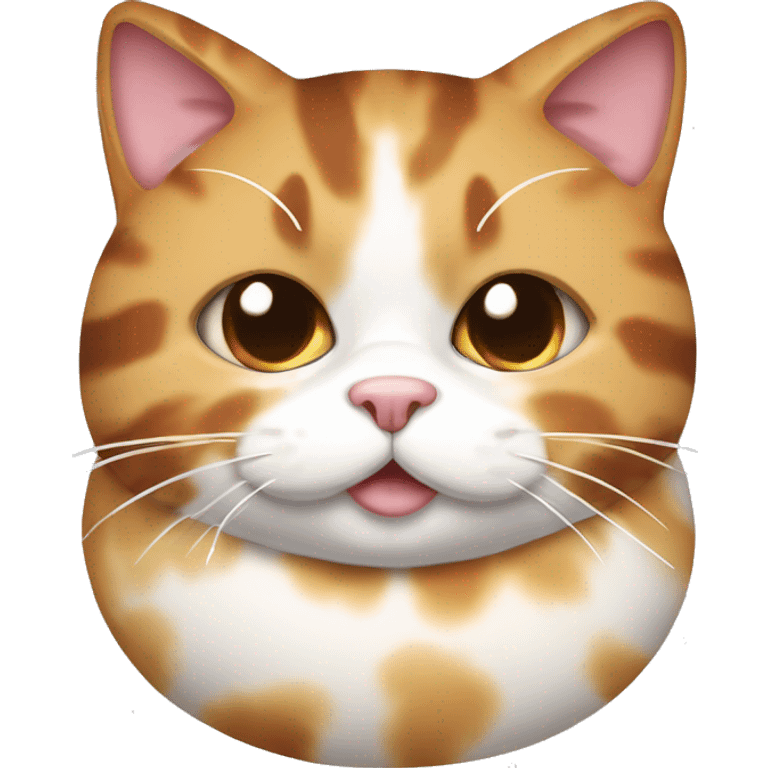 Realistic Fat calico cat with sundae emoji