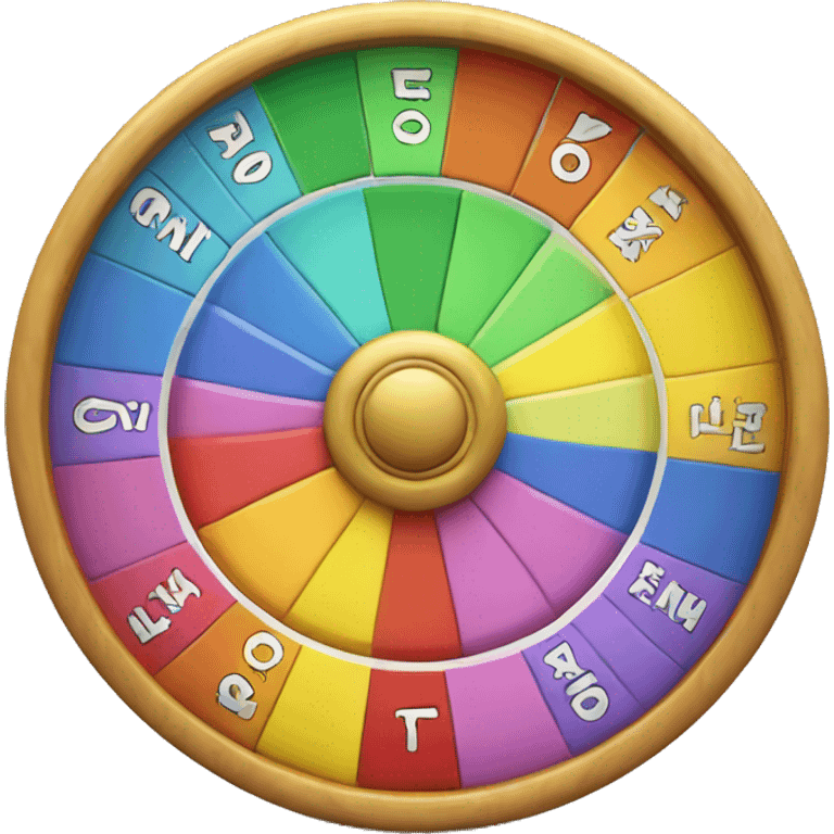 Simple wheel of fortune of 6 colors emoji