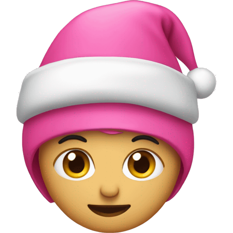 Christmas pink hat emoji