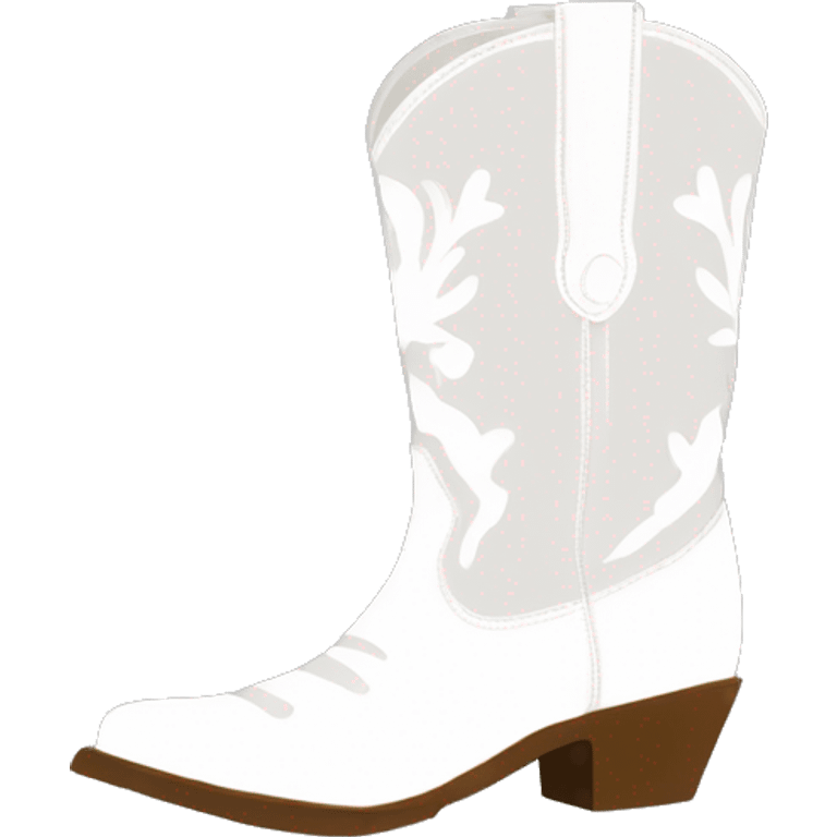 White santiag boot originally with pattern emoji