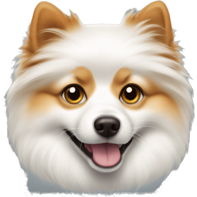 White pomerian with ginger stains emoji