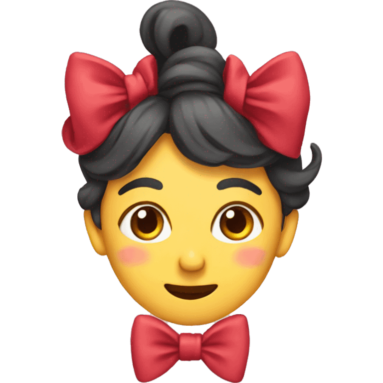 Emoji wearing a bow emoji