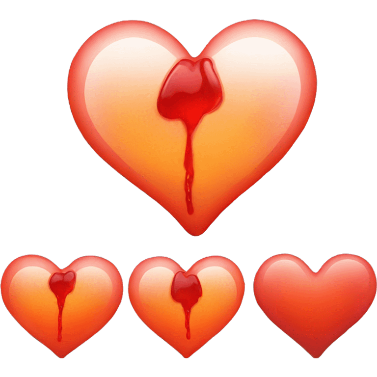 bleeding red heart shape glowing red-orange emoji