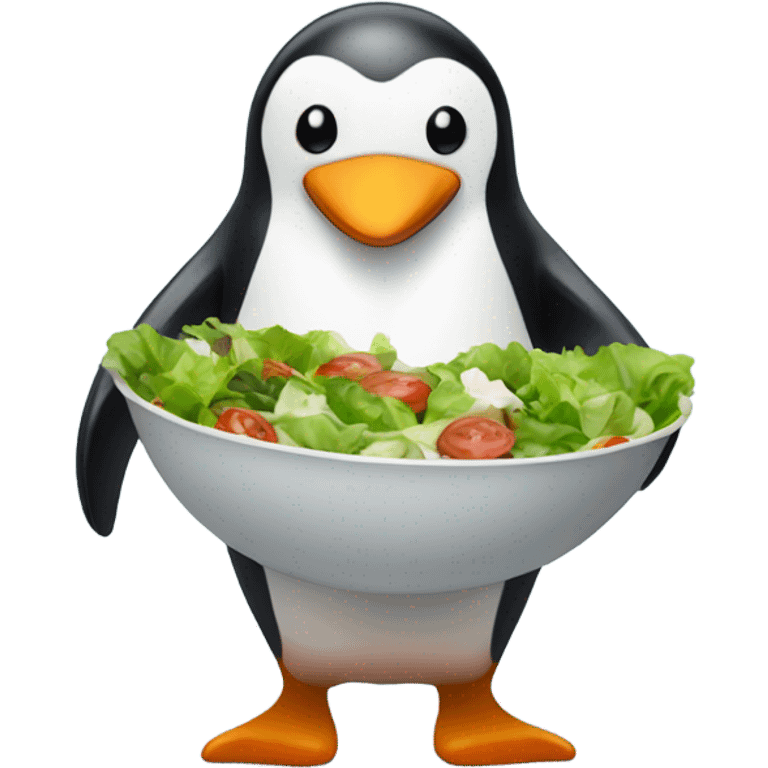 penguin with a salad emoji