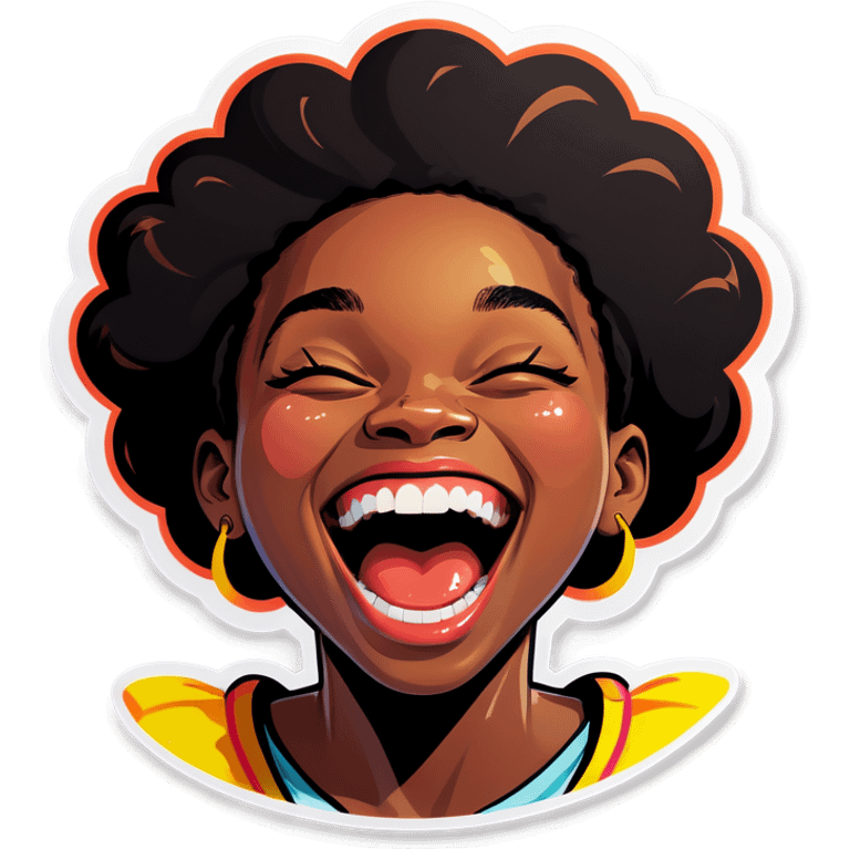 black girl laughing hysterically  emoji