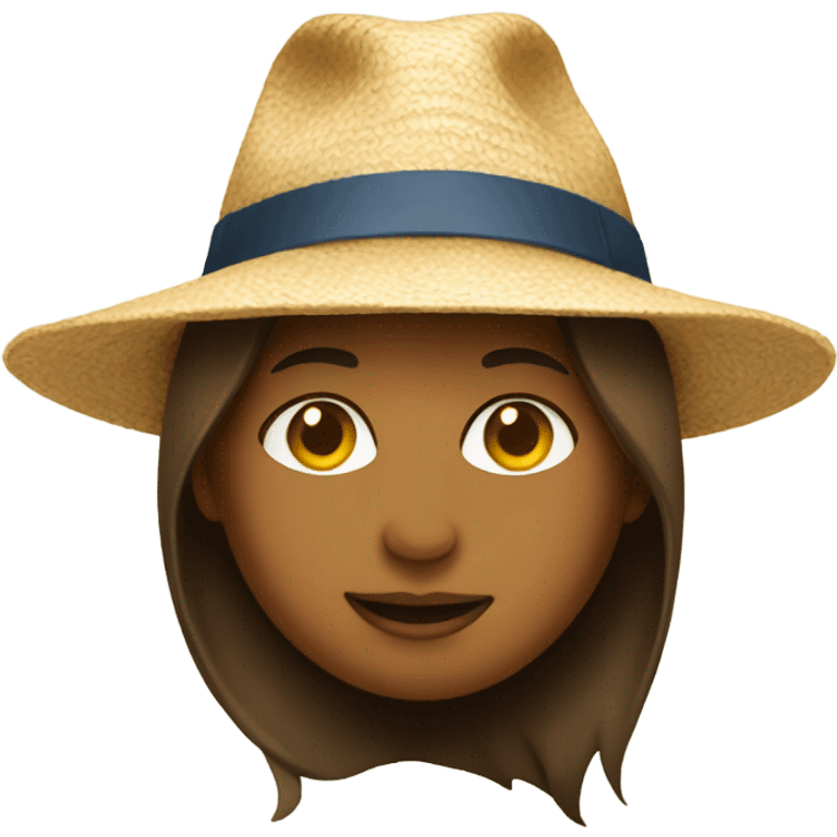 Kelley wearing a sun hat emoji