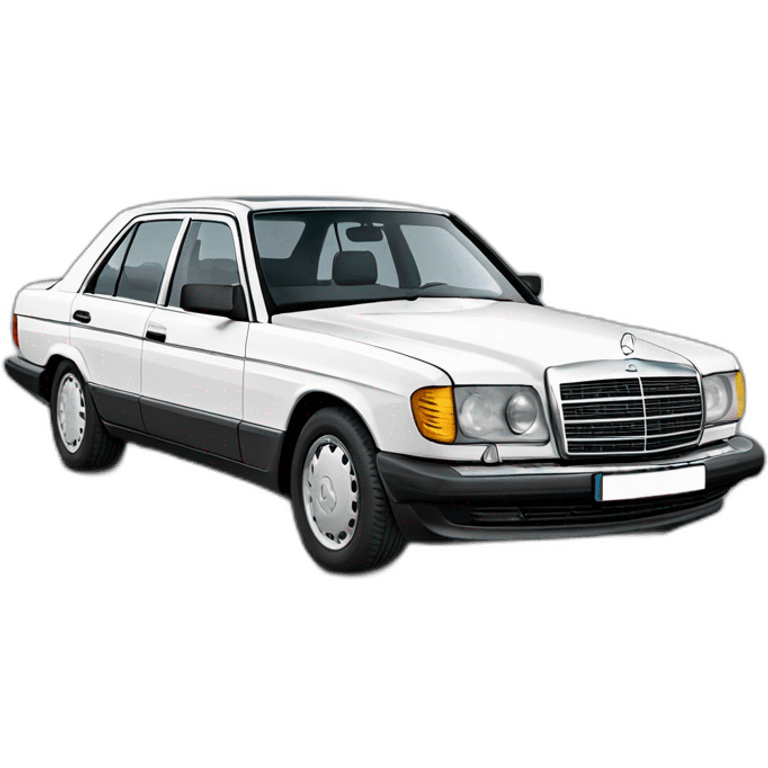 A Mercedes w126 white  emoji