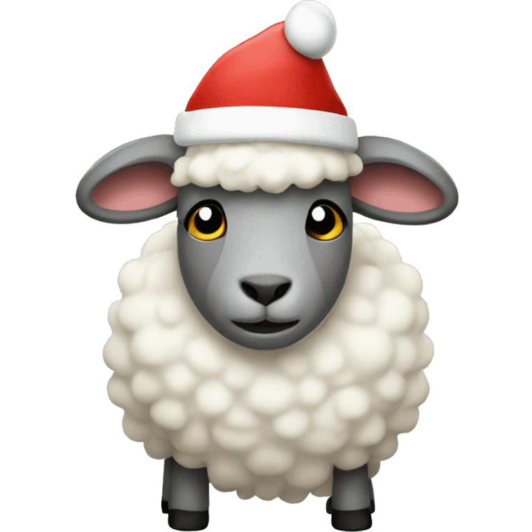 sheep with christmas hat and sweater  emoji