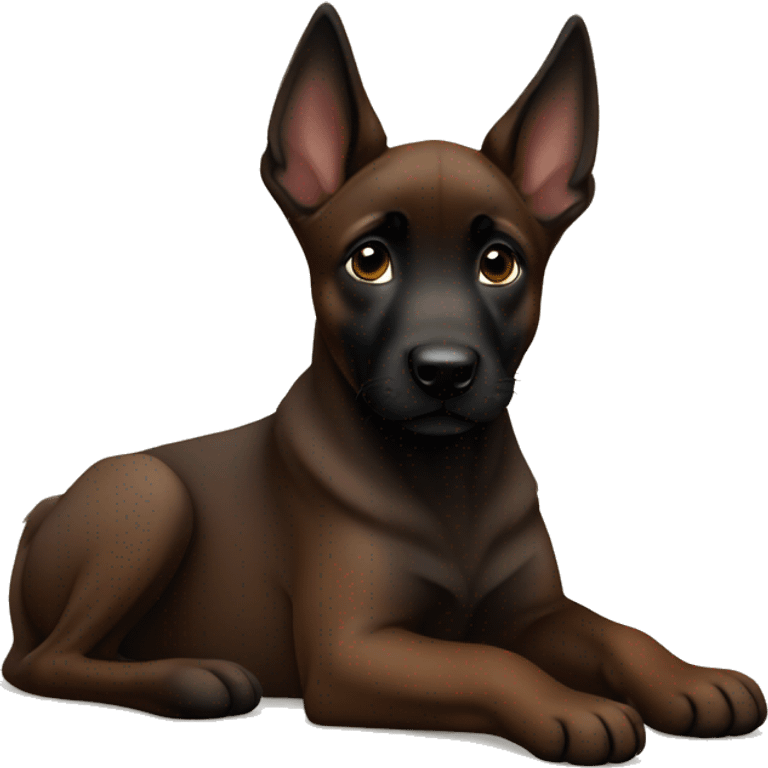 Dark brown malinois puppy  emoji